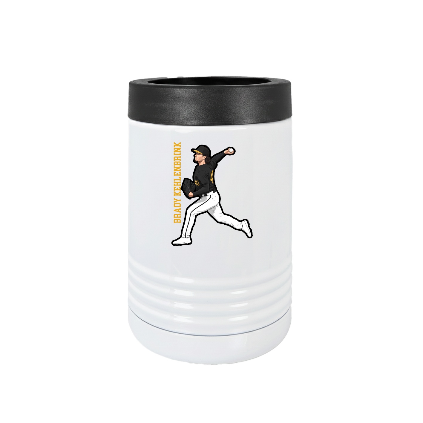 Beverage Holder — Name Vertical in White