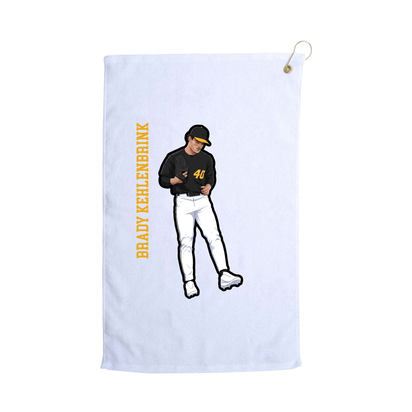 Golf Towel — Name Vertical in White