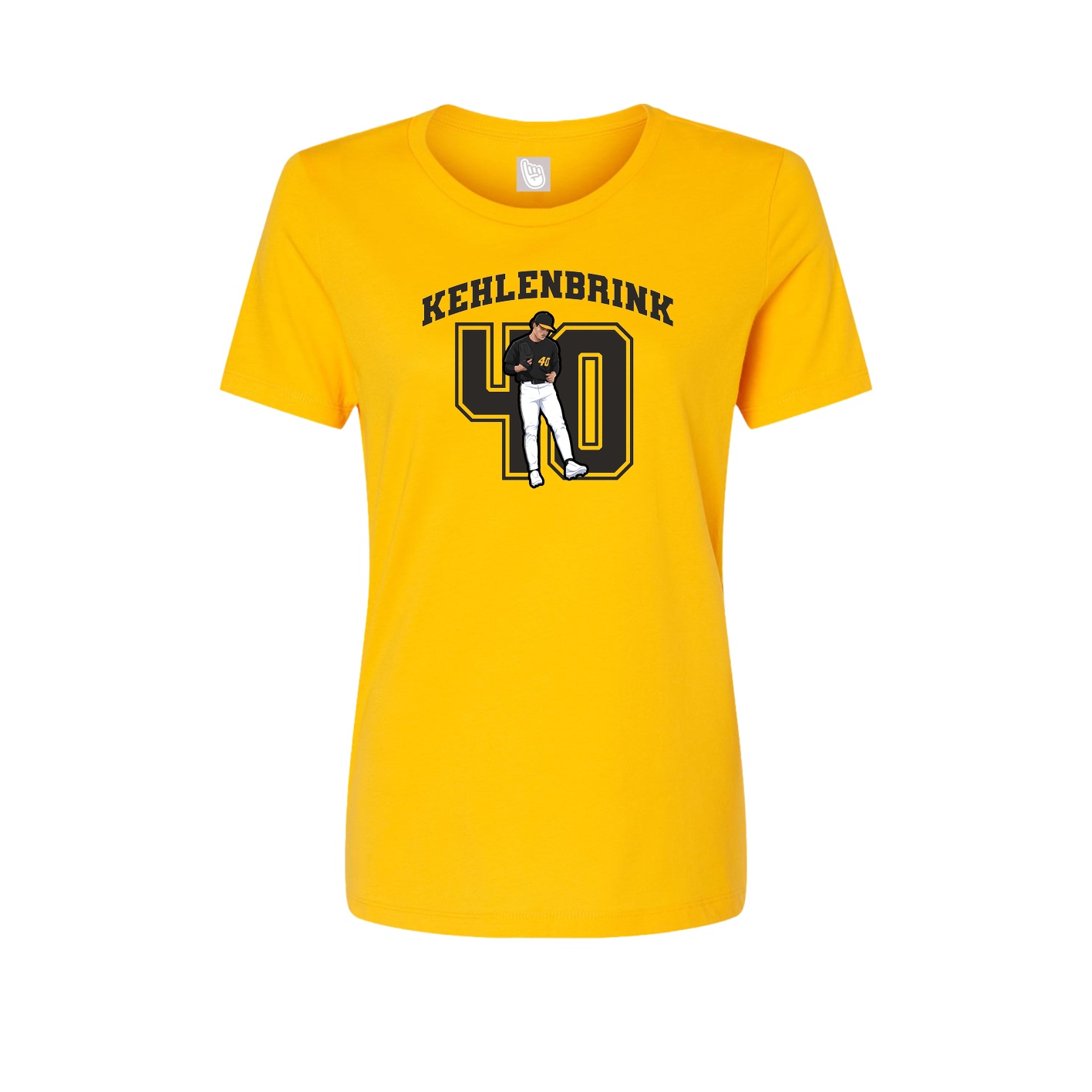 Fitted Women's Tee — Number in Gold