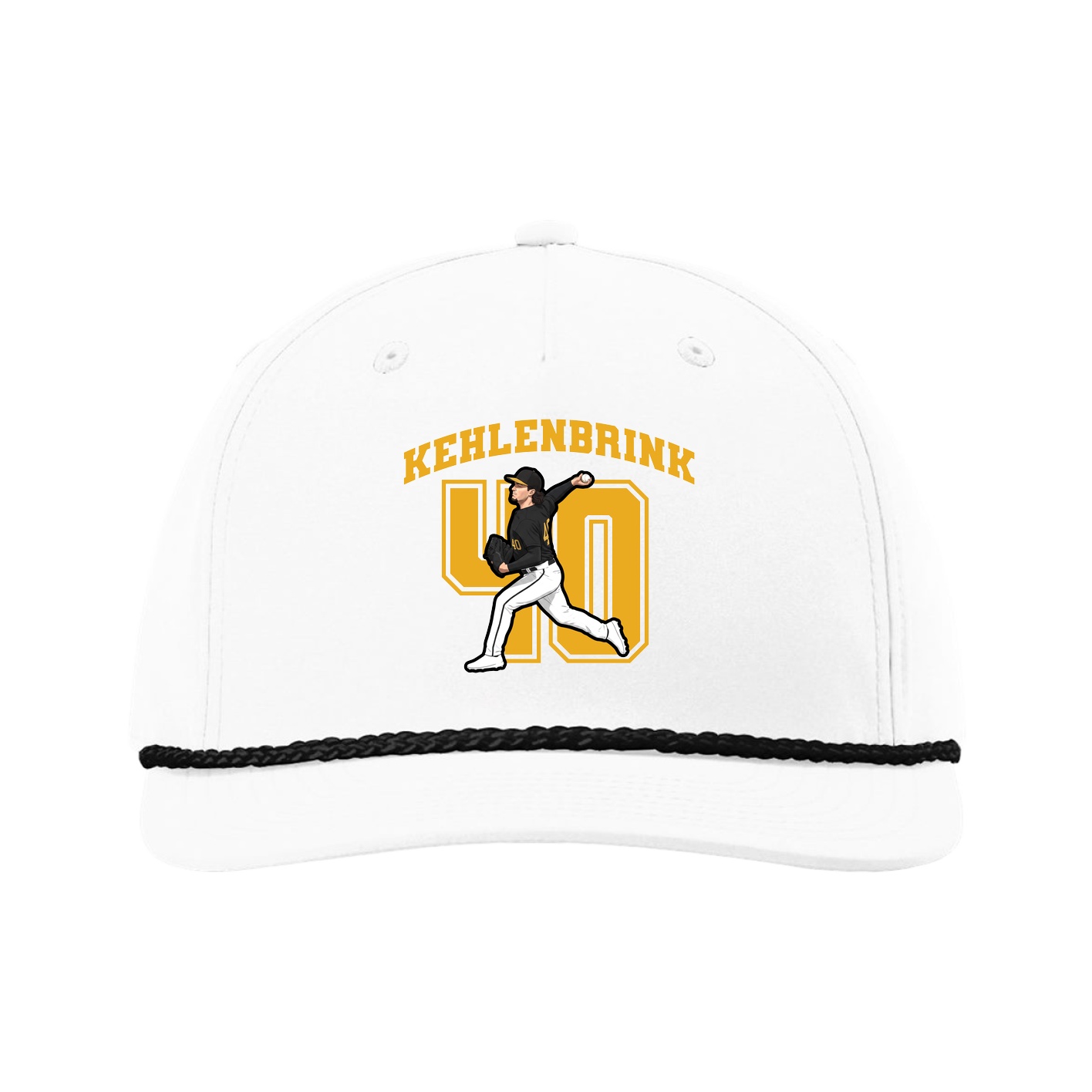 Five-Panel Classic Rope Cap — Number in White