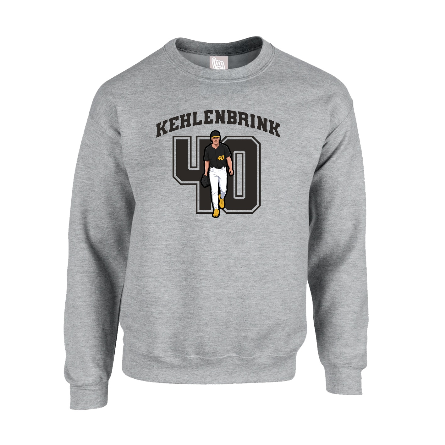 Fleece Crew — Number in Grey
