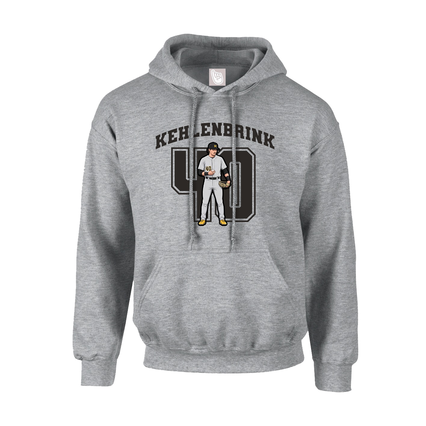 Hoodie — Number in Grey