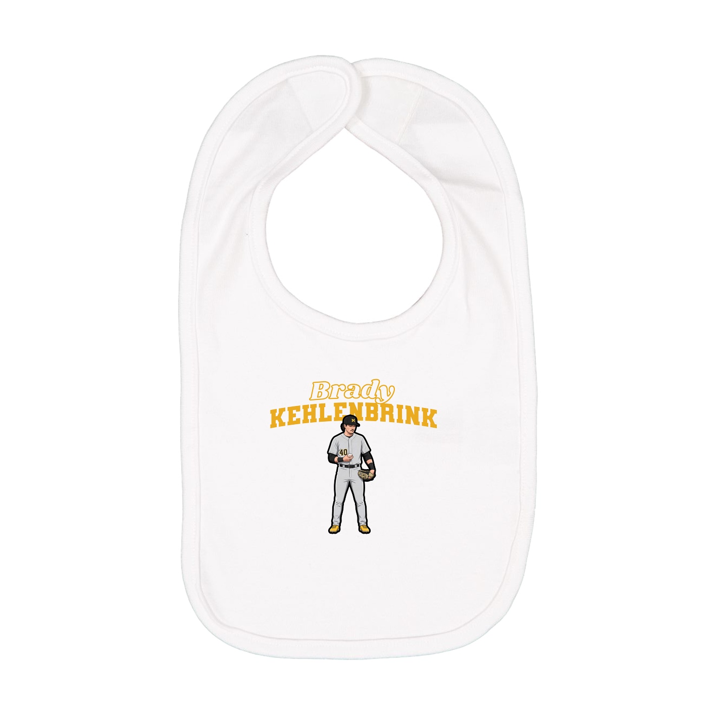 Infant Bib — Name Arch in White