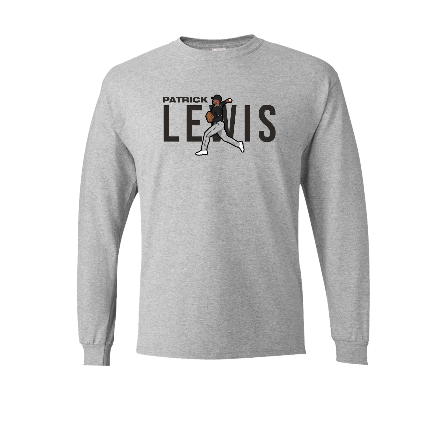 Long Sleeve Tee — Player Name in Grey