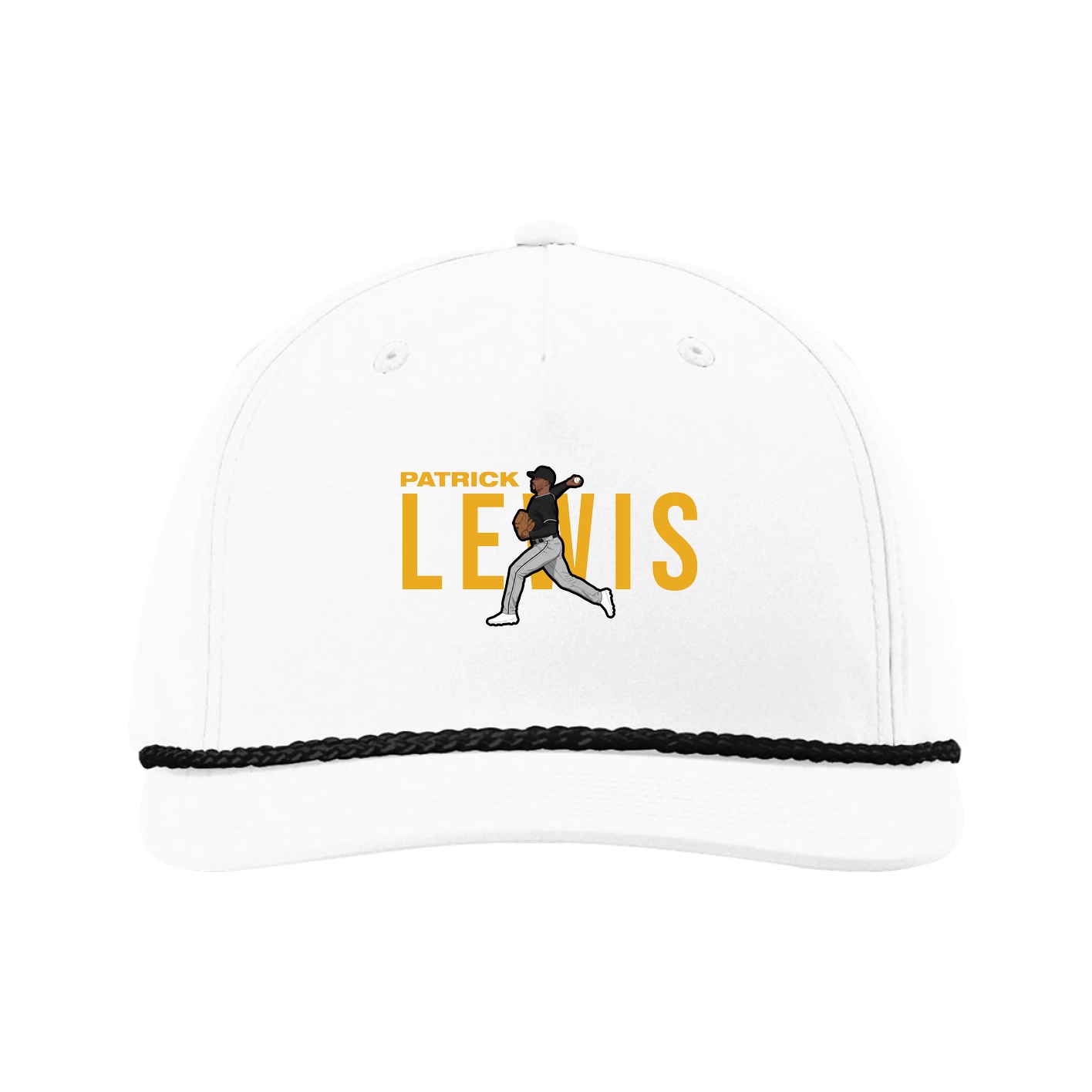 Five-Panel Classic Rope Cap — Player Name in White