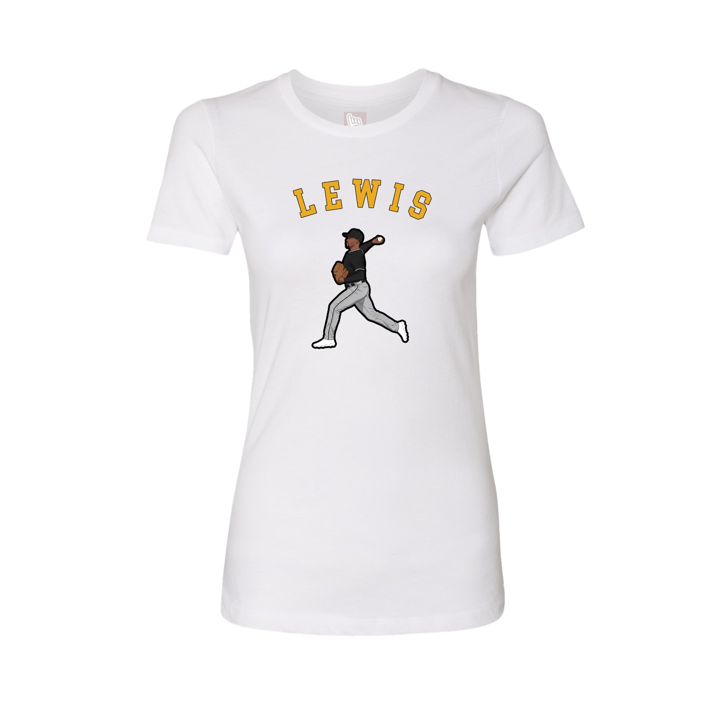 Fitted Women's Tee — Shirsey Arch in White