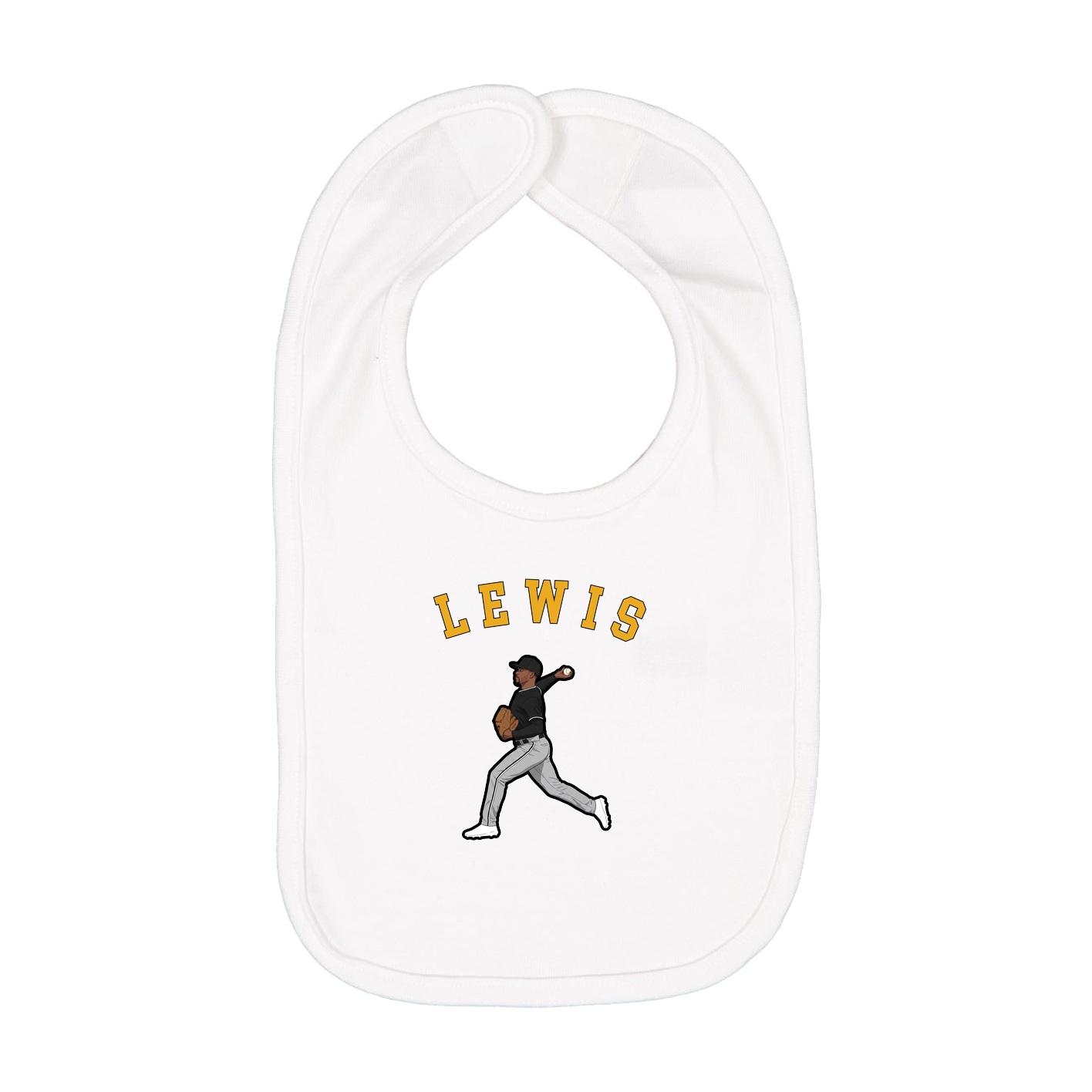 Infant Bib — Shirsey Arch in White
