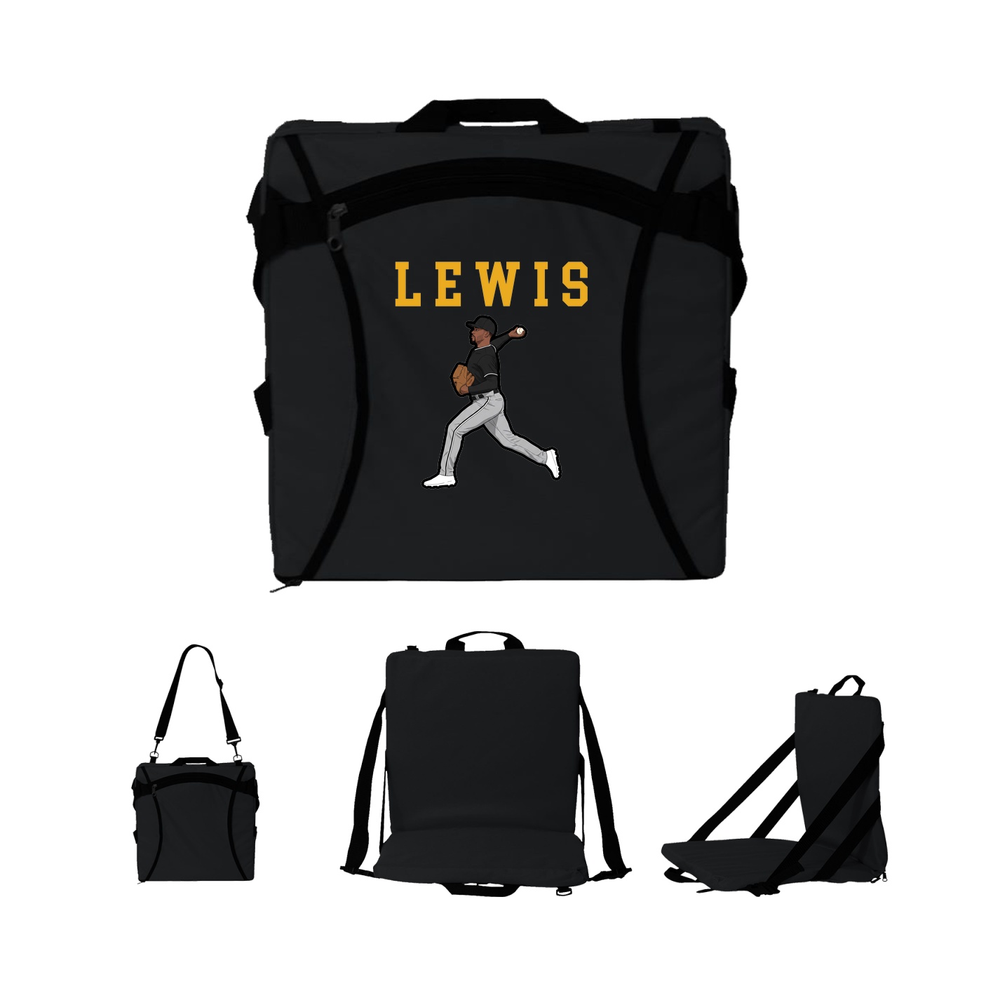 Folding Stadium Seat — Shirsey in Black