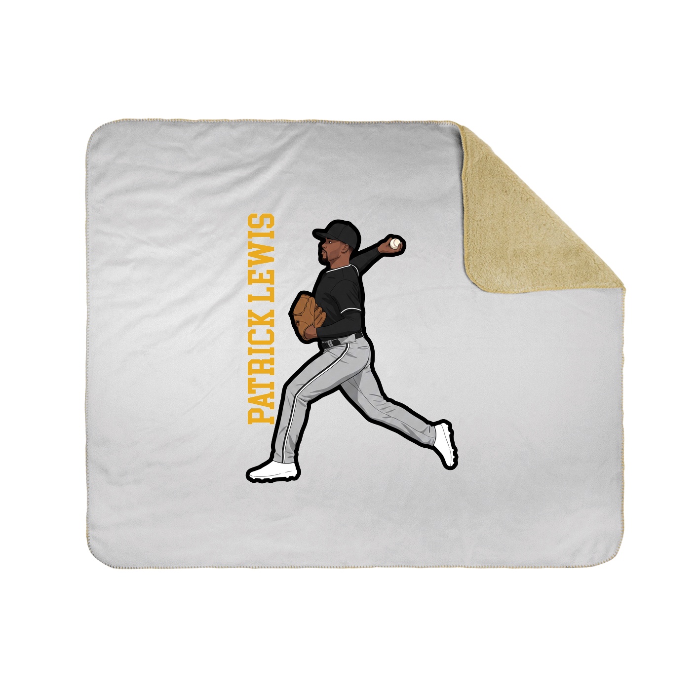 Throw Blanket — Name Vertical in White