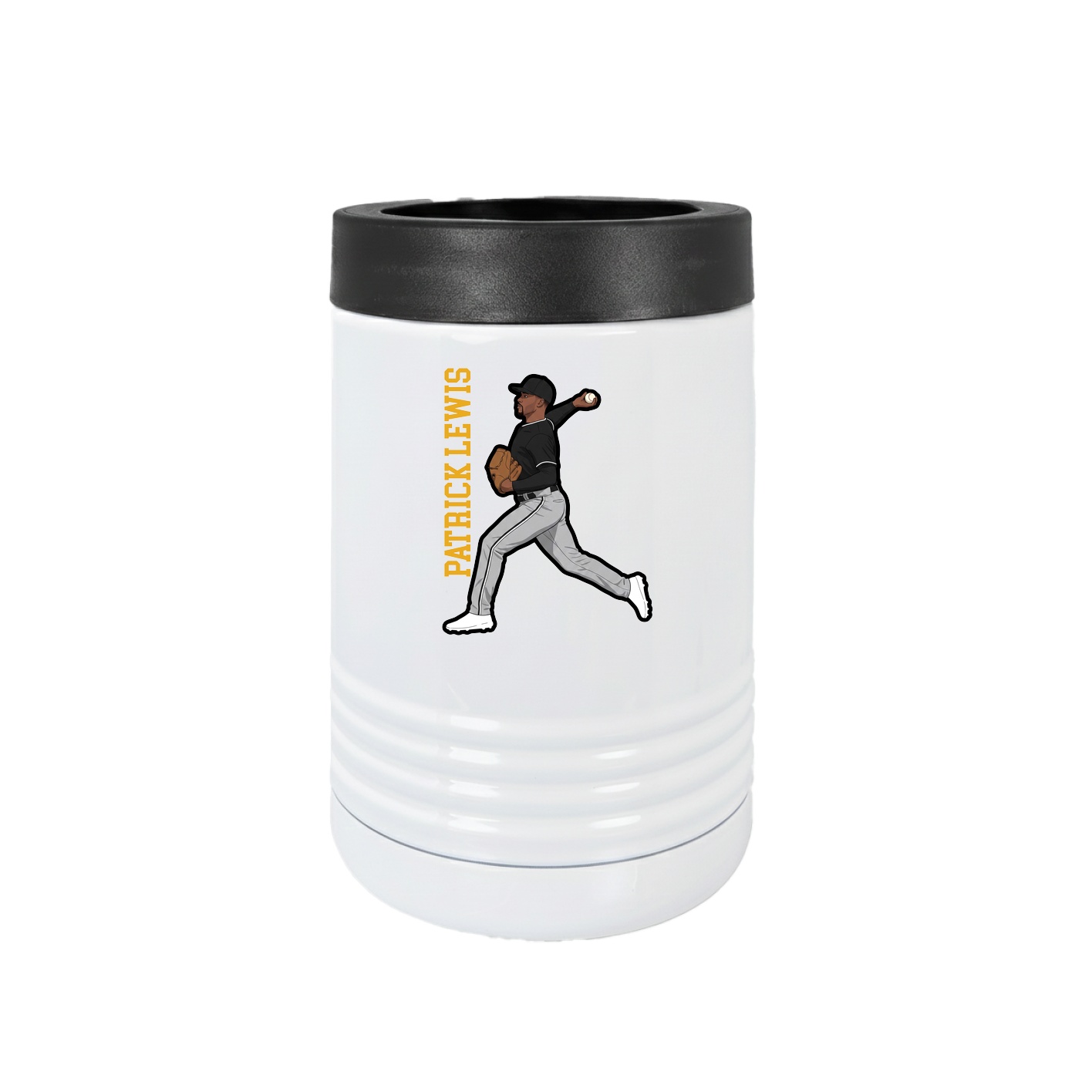 Beverage Holder — Name Vertical in White