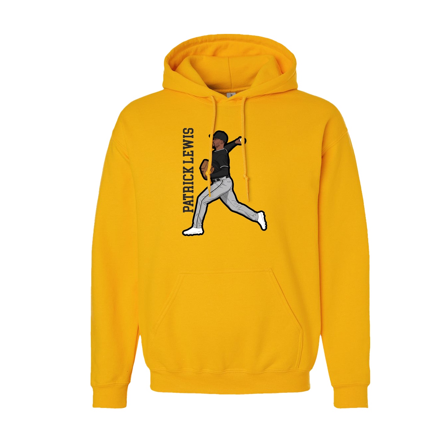 Hoodie — Name Vertical in Gold