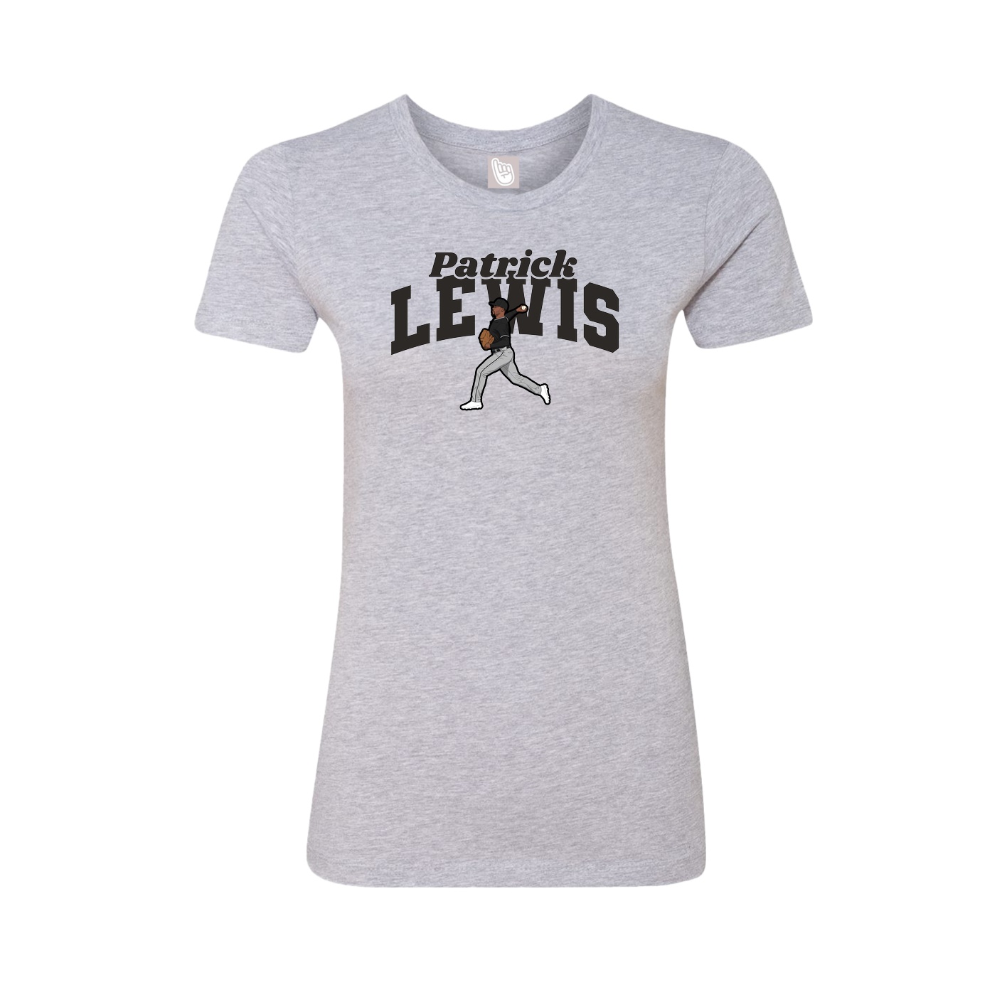 Fitted Women's Tee — Signature Arch in Grey
