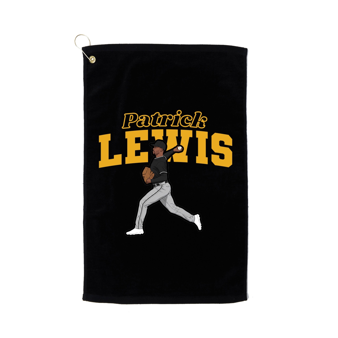 Golf Towel — Name Arch in Black