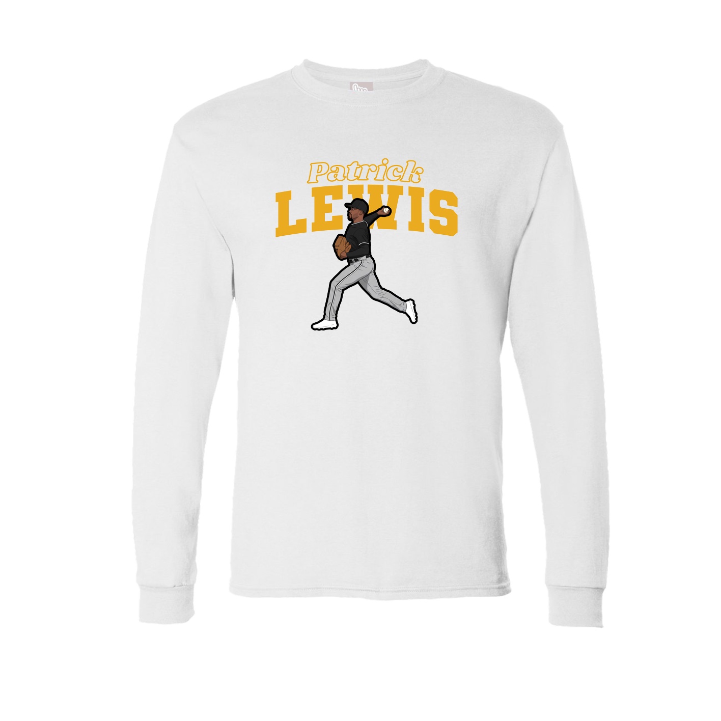Long Sleeve Tee — Name Arch in White
