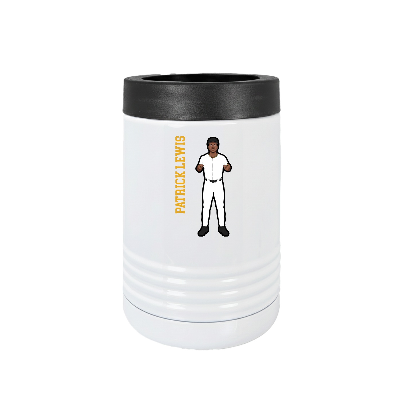 Beverage Holder — Name Vertical in White