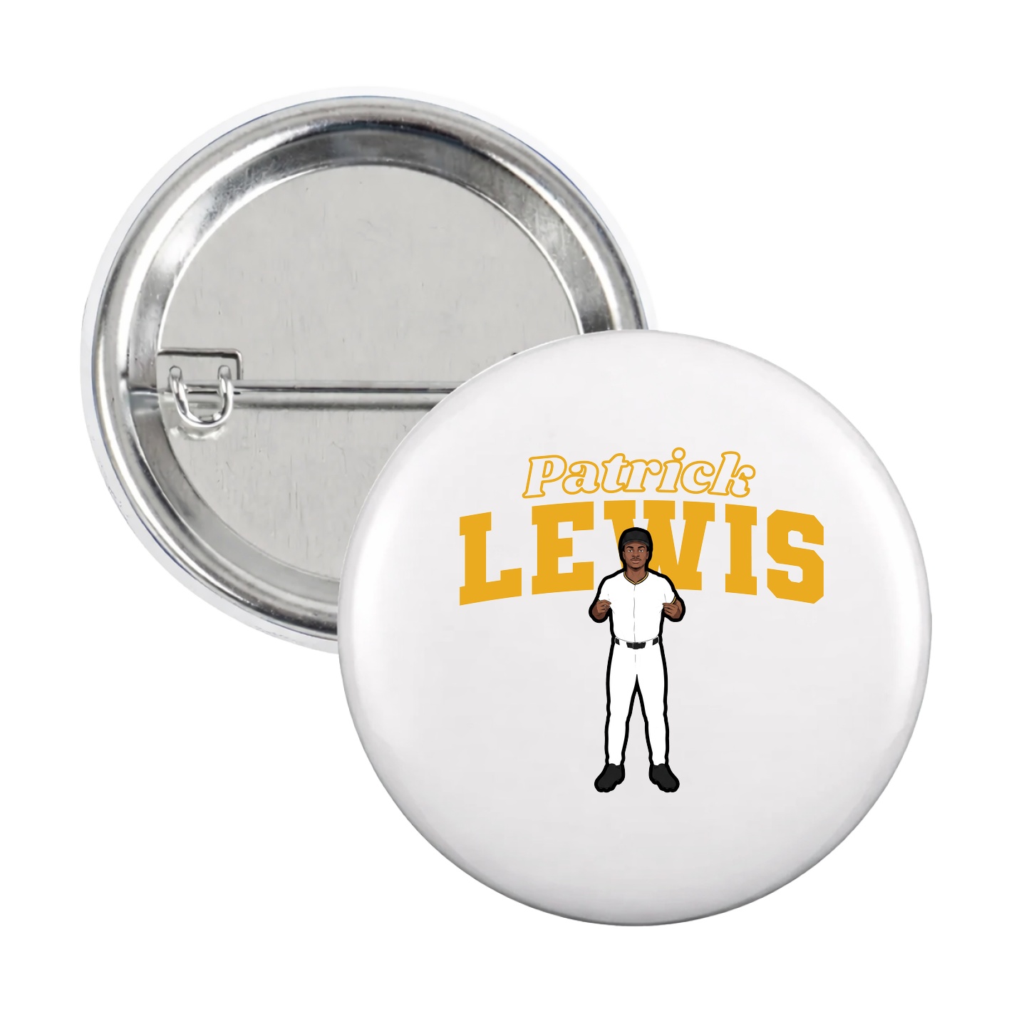 Game Day Button — Name Arch in White