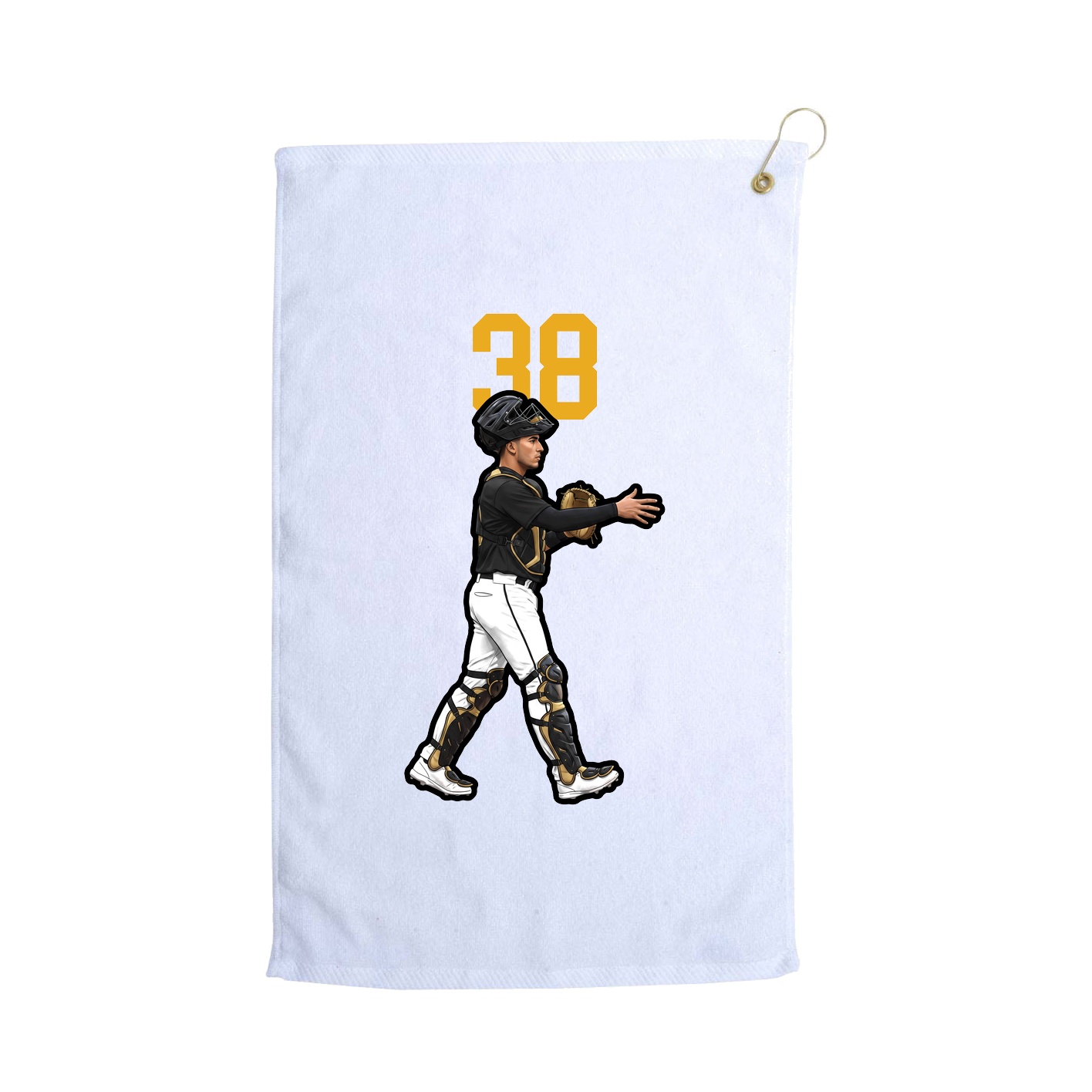 Golf Towel — Number Top in White