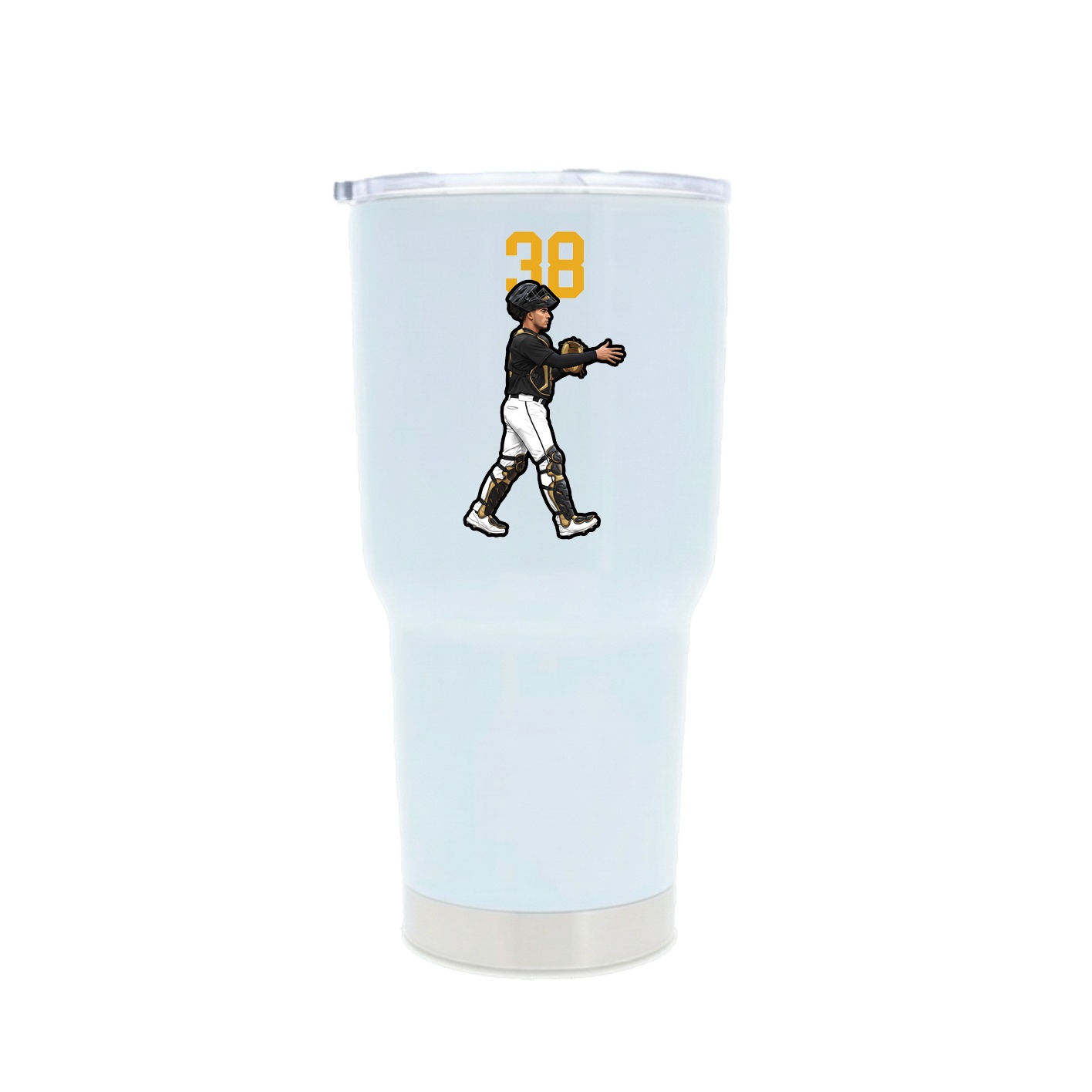 30oz Stainless Steel Tumbler — Number Top in White
