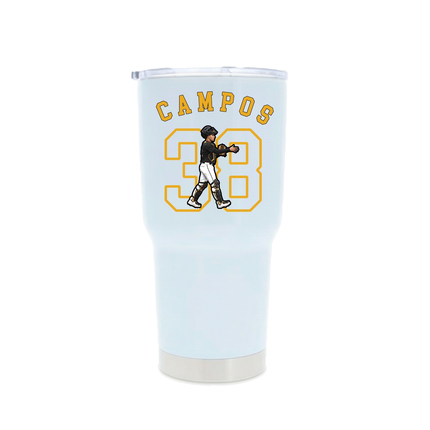 30oz Stainless Steel Tumbler — Shirsey Arch in White