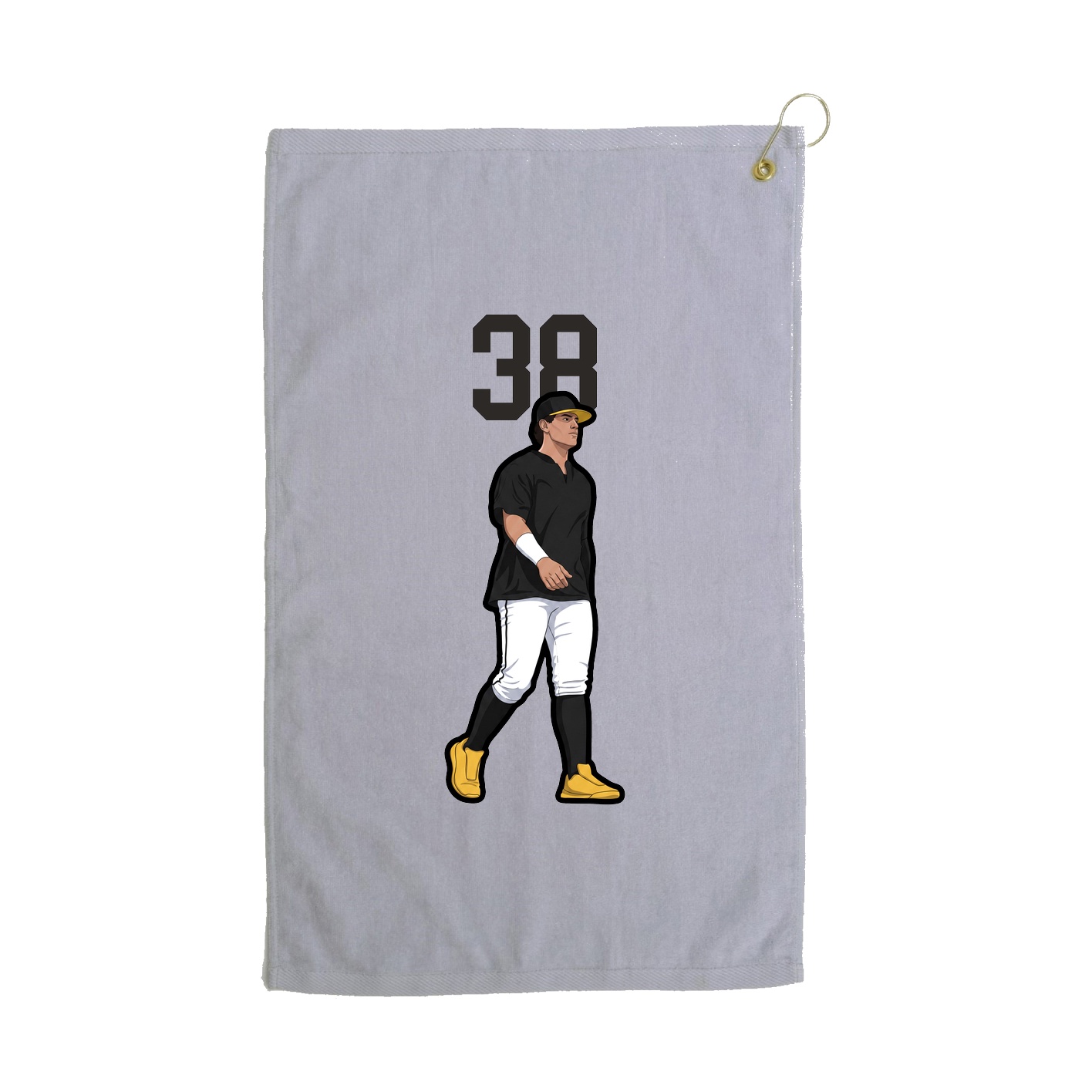 Golf Towel — Number Top in Grey