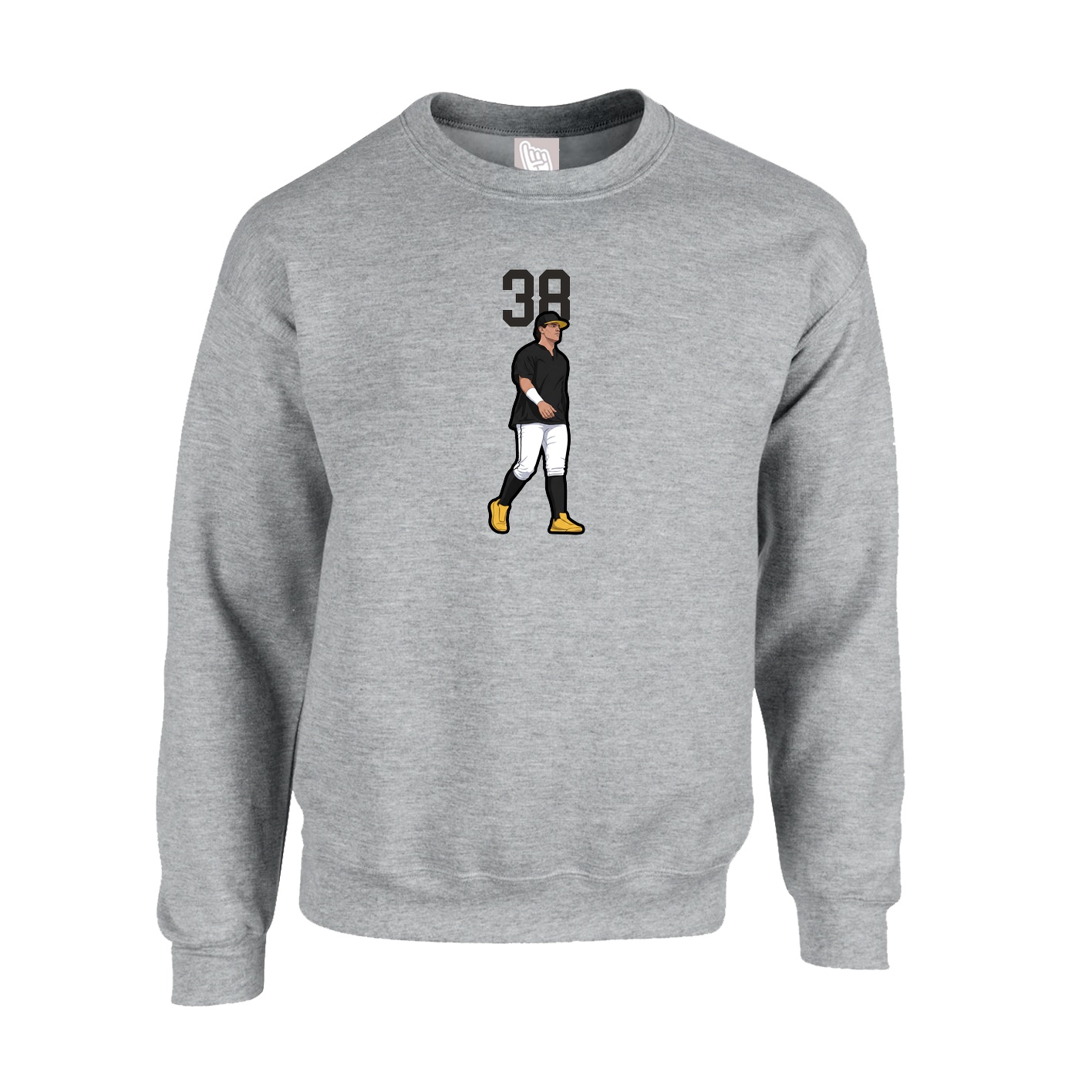 Fleece Crew — Number Top in Grey