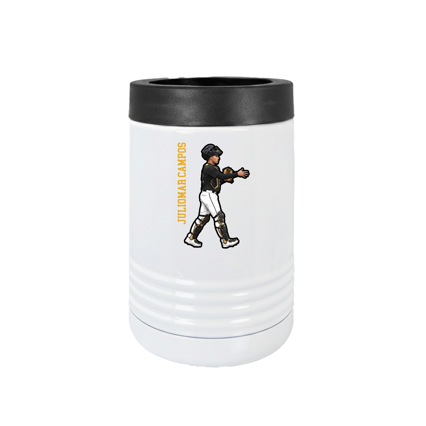 Beverage Holder — Name Vertical in White