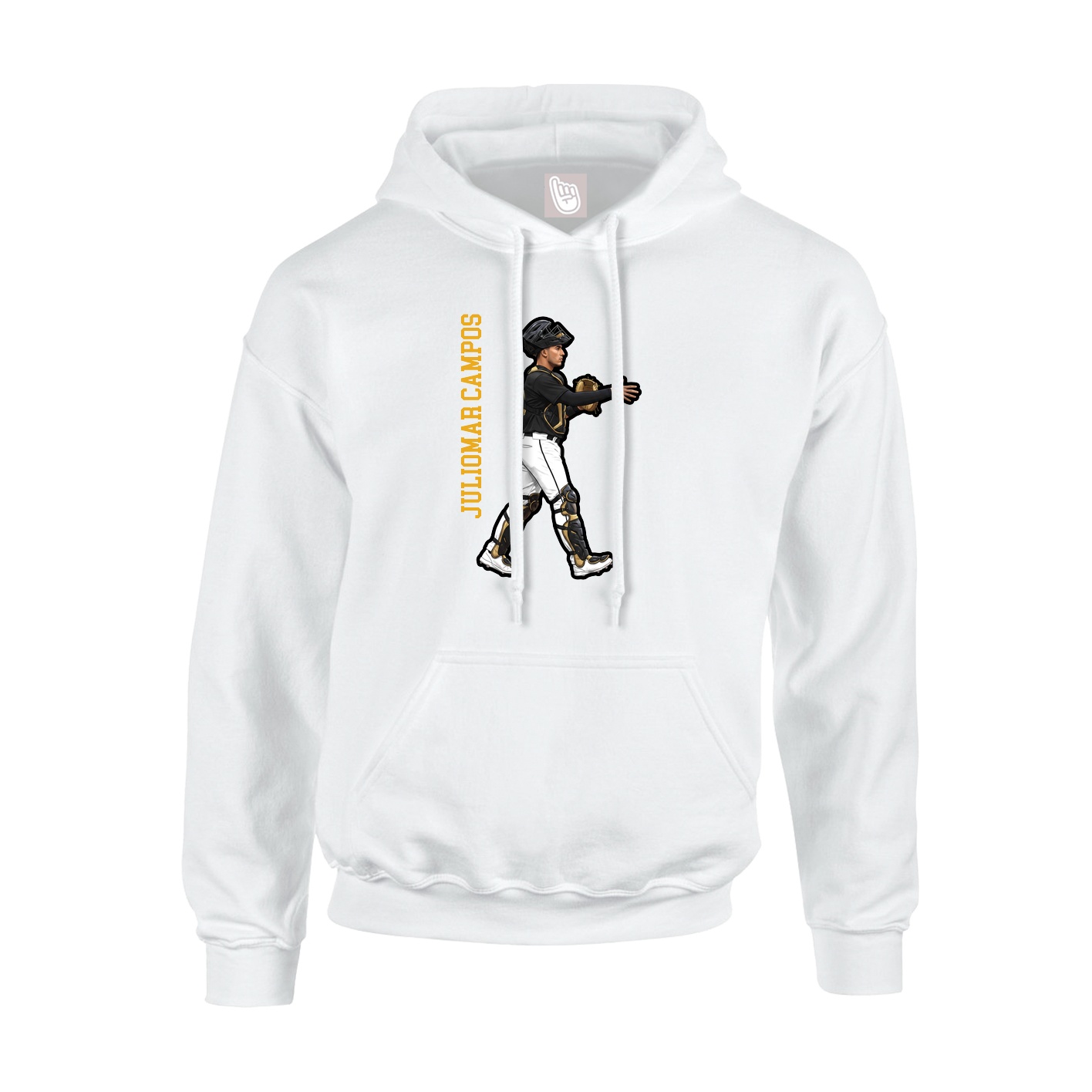 Youth Hoodie — Name Vertical in White