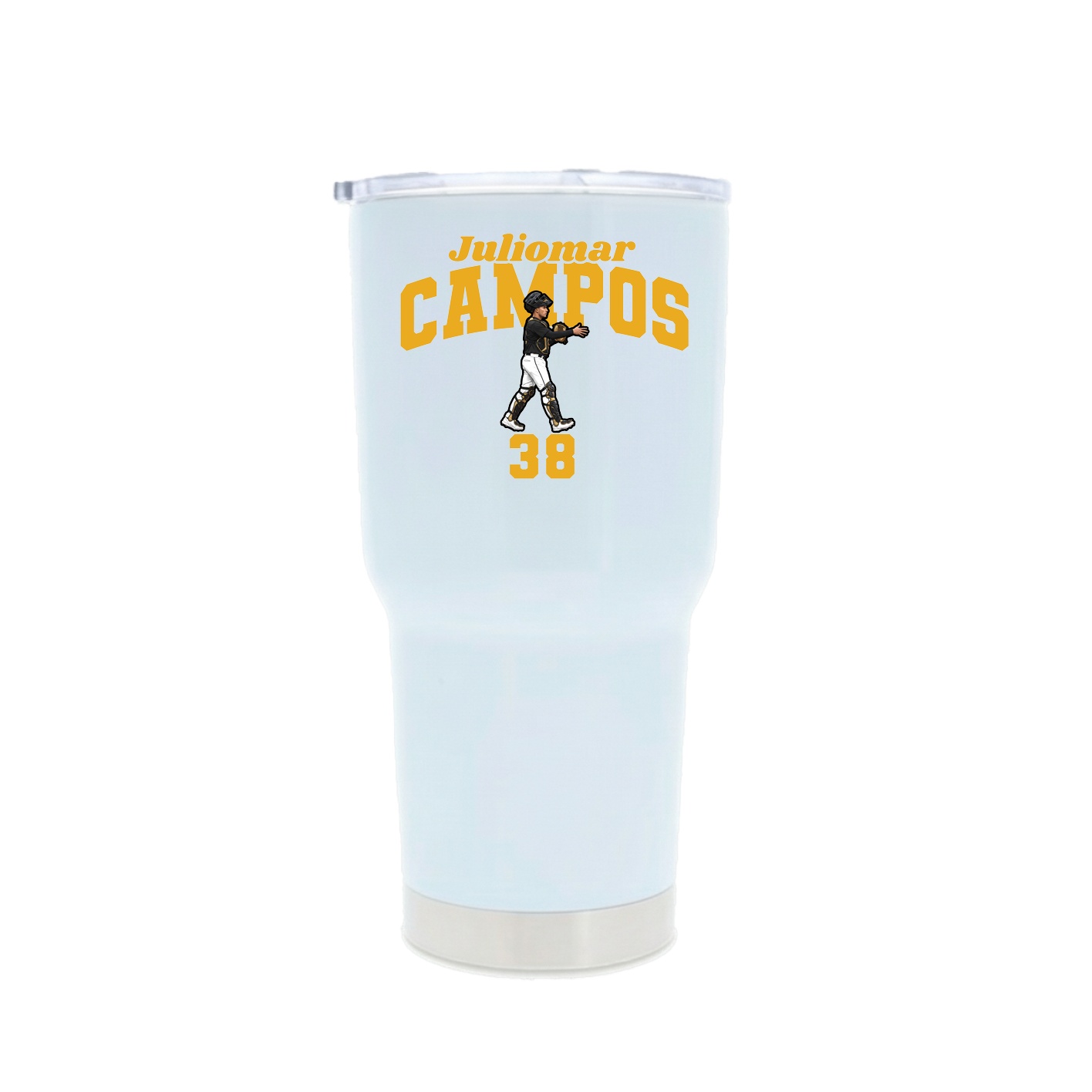 30oz Stainless Steel Tumbler — Signature Arch in White