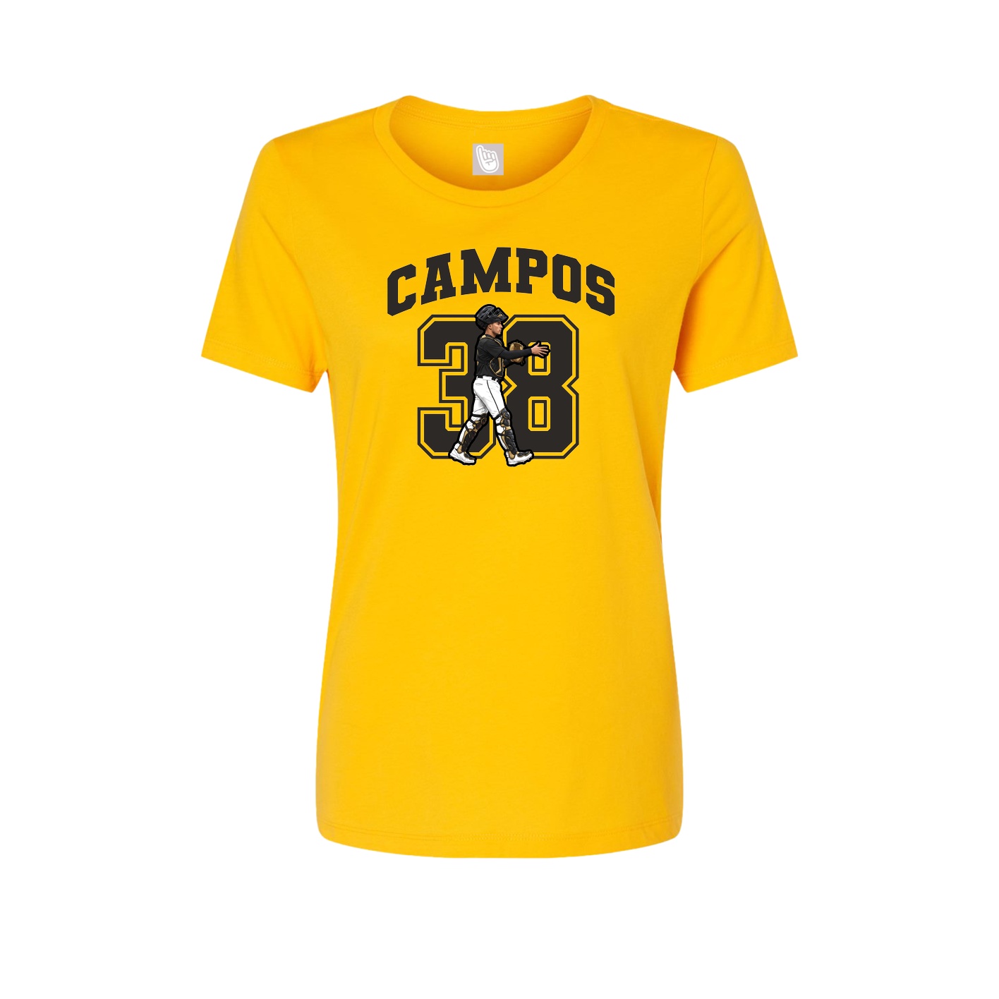 Fitted Women's Tee — Number in Gold