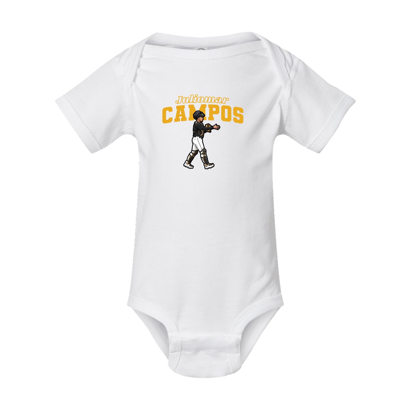 Baby Onesie — Name Arch in White
