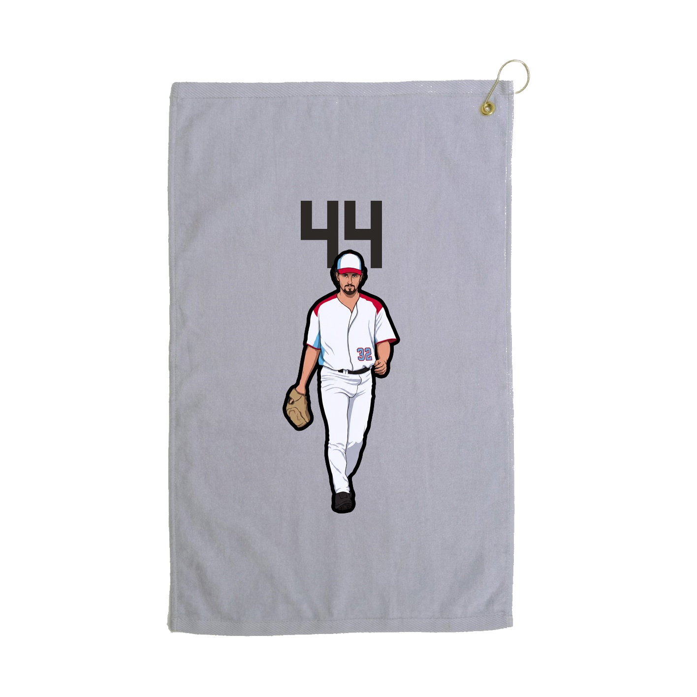 Golf Towel — Number Top in Grey