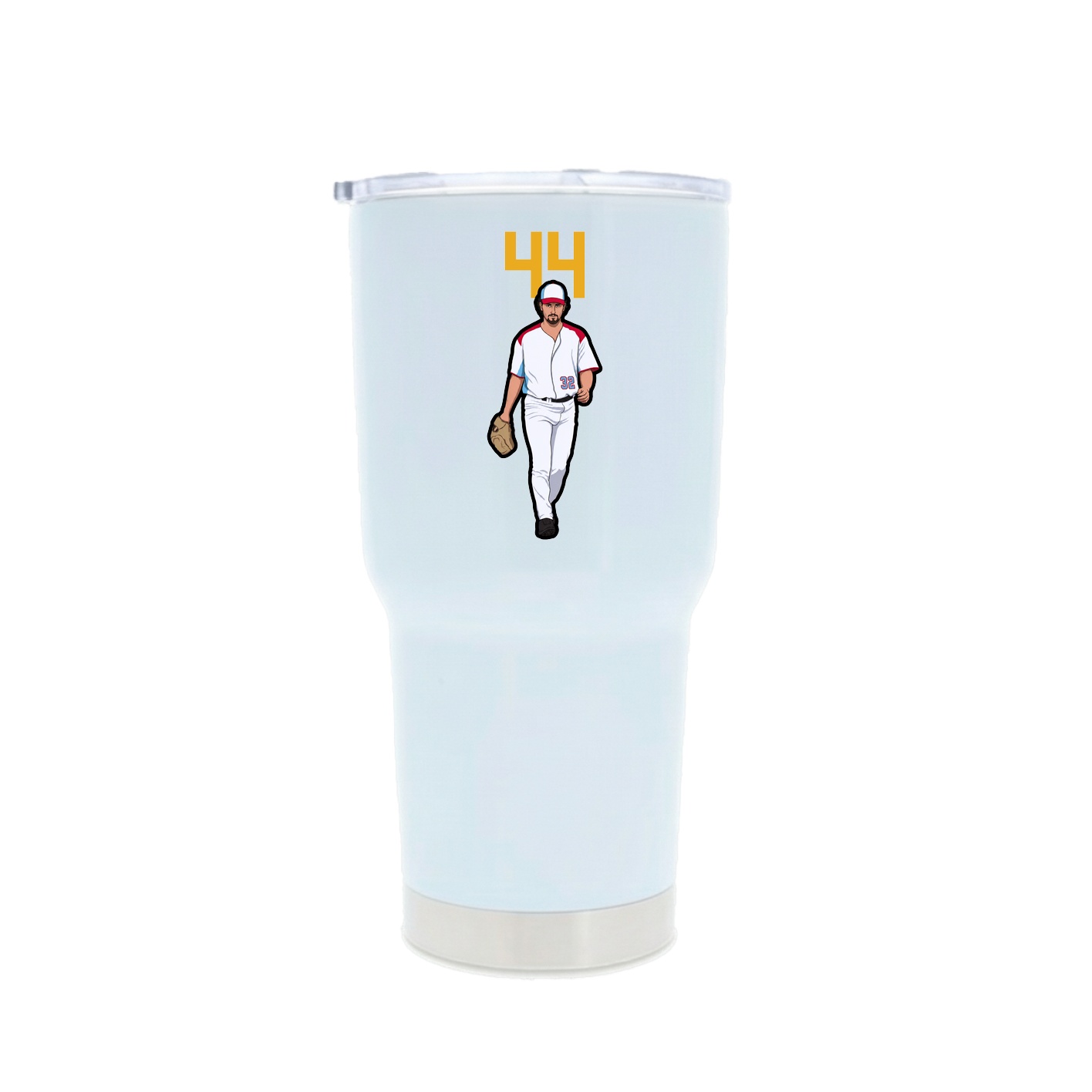 30oz Stainless Steel Tumbler — Number Top in White