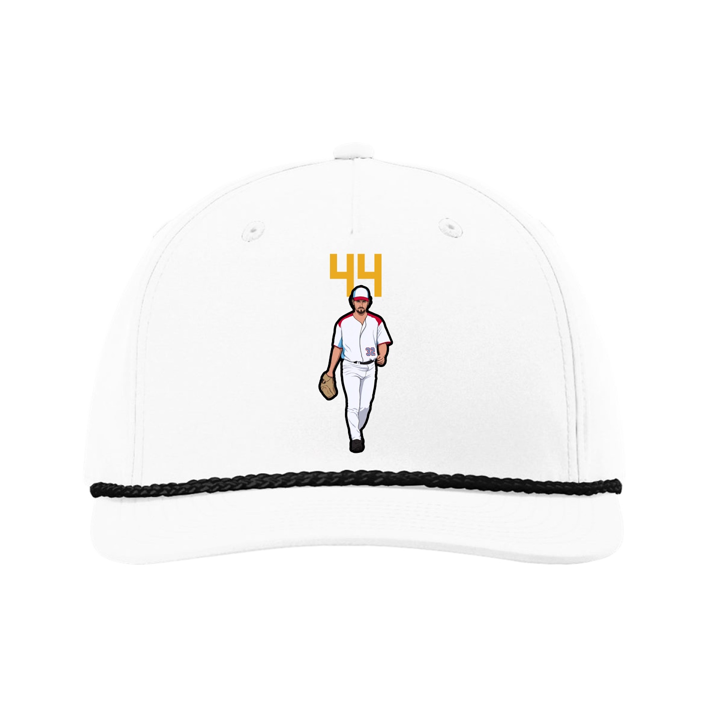 Five-Panel Classic Rope Cap — Number Top in White