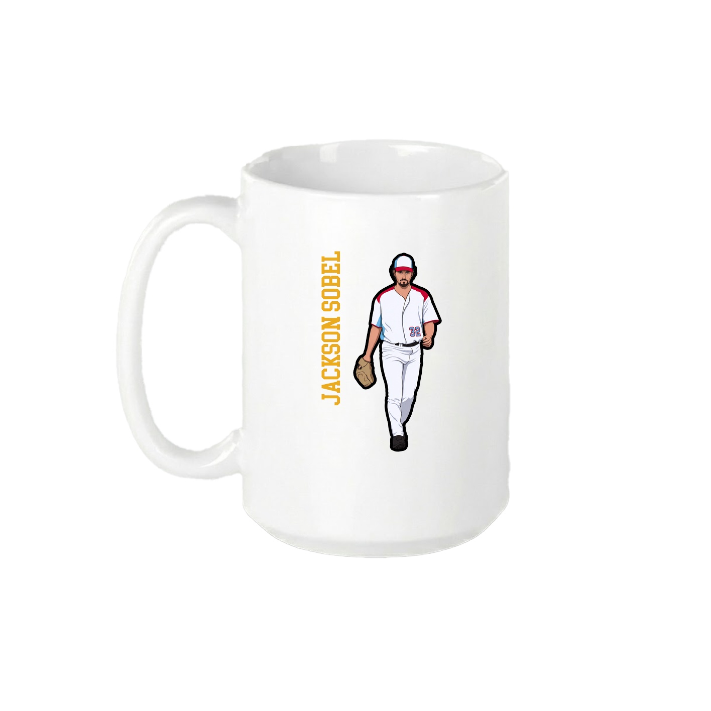 15oz Coffee Mug — Name Vertical in White