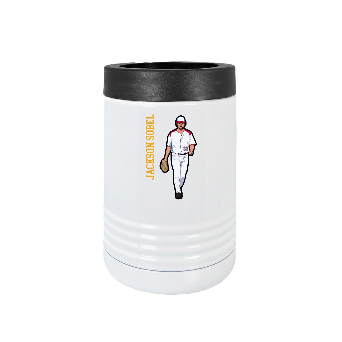 Beverage Holder — Name Vertical in White