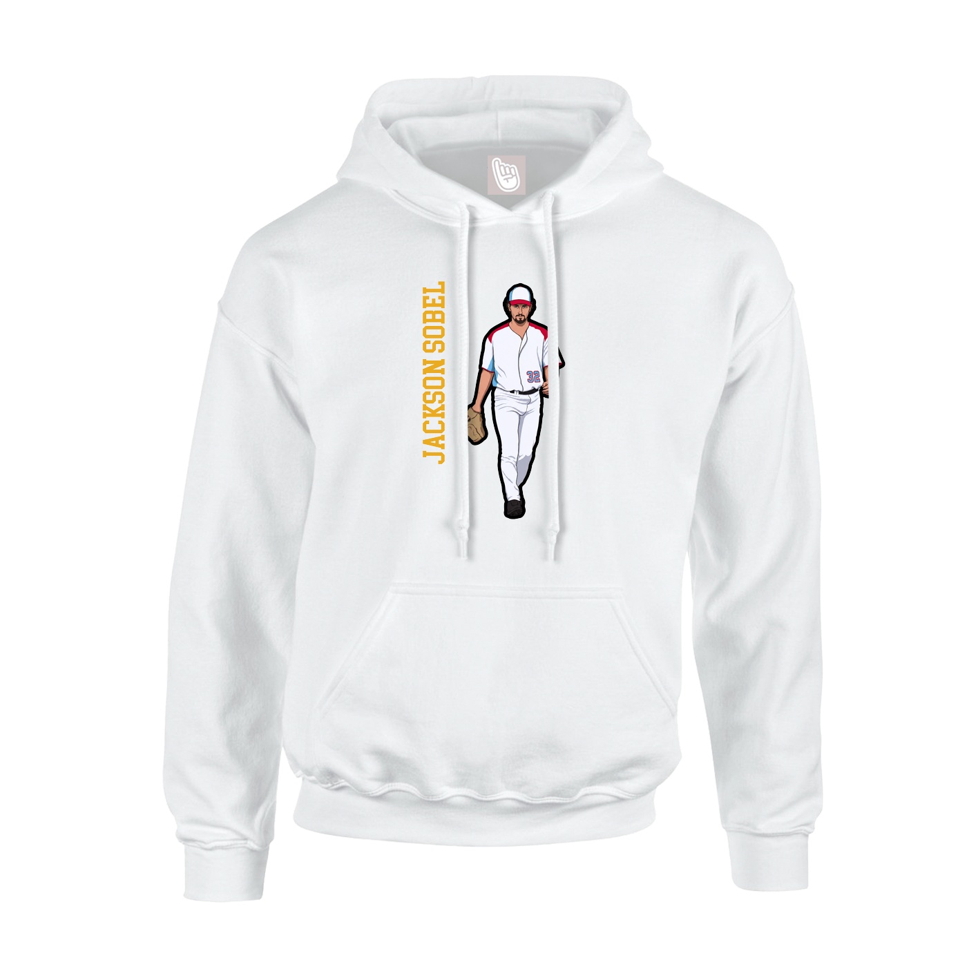 Youth Hoodie — Name Vertical in White