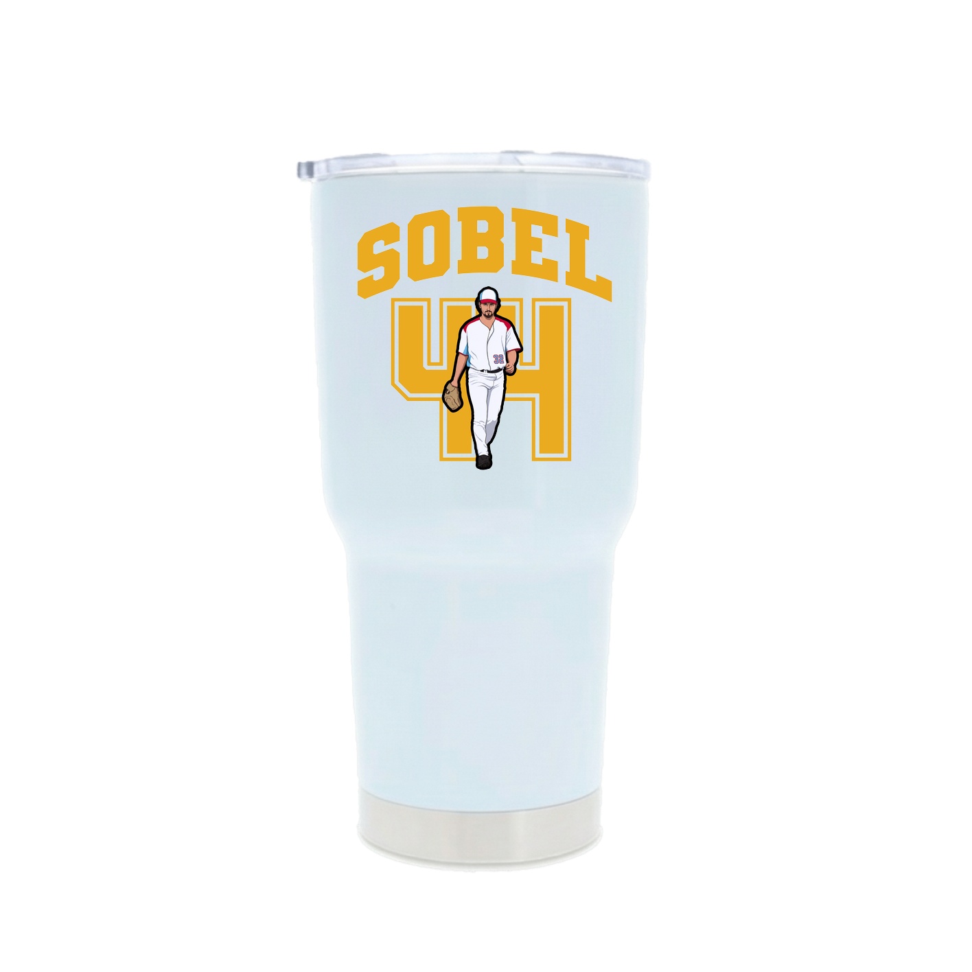 30oz Stainless Steel Tumbler — Number in White