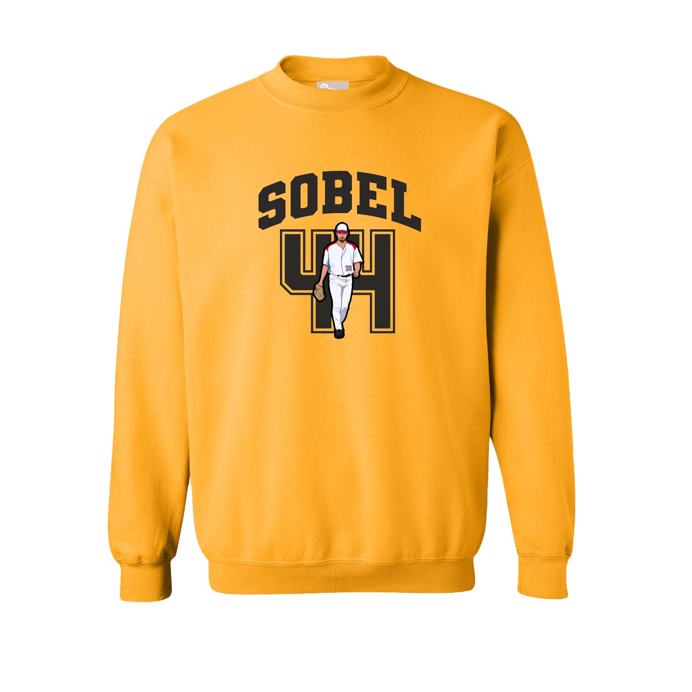 Fleece Crew — Number in Gold