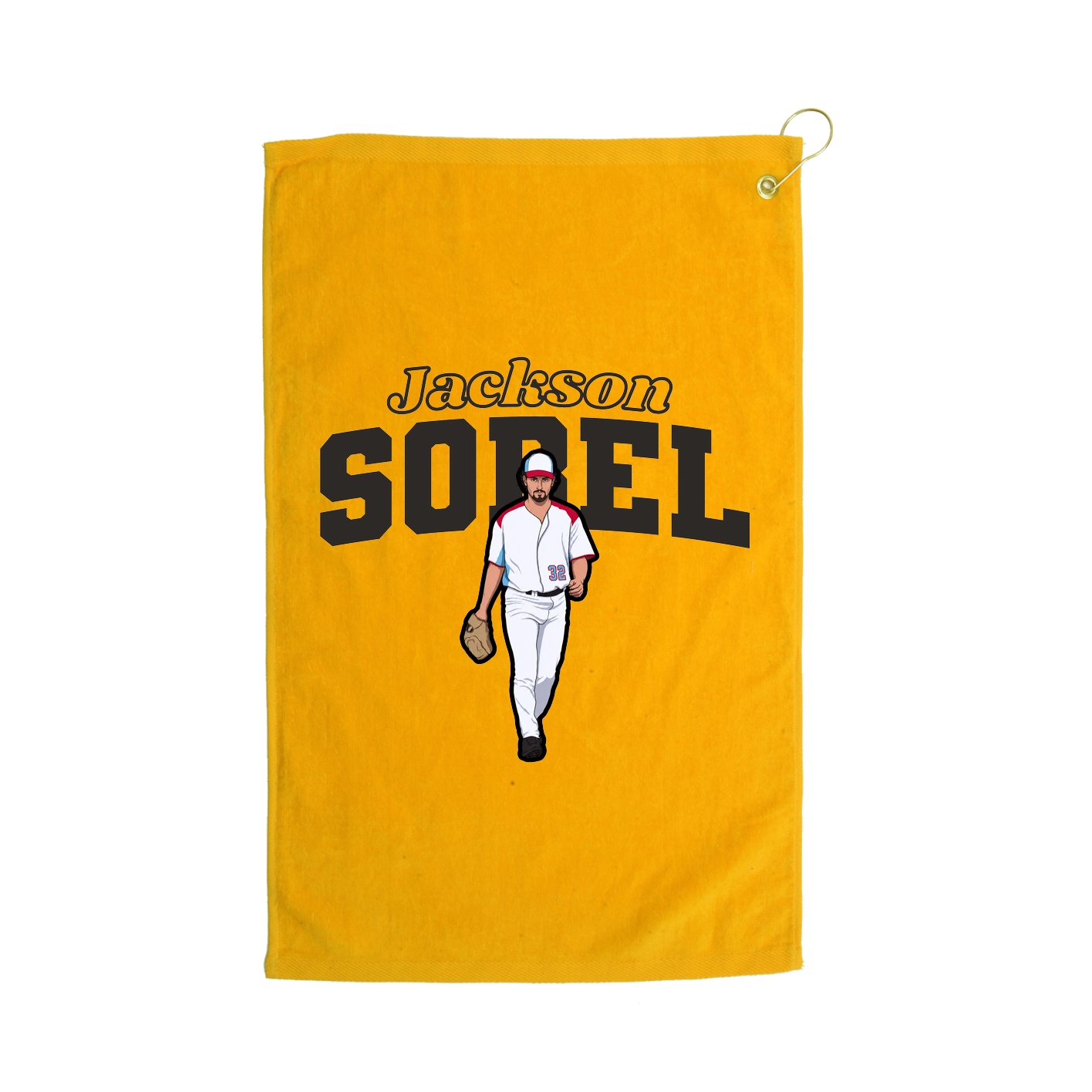 Golf Towel — Name Arch in Gold