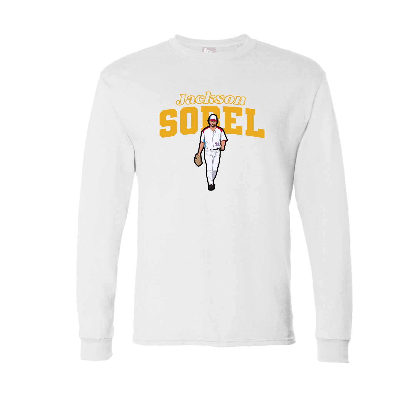 Long Sleeve Tee — Name Arch in White