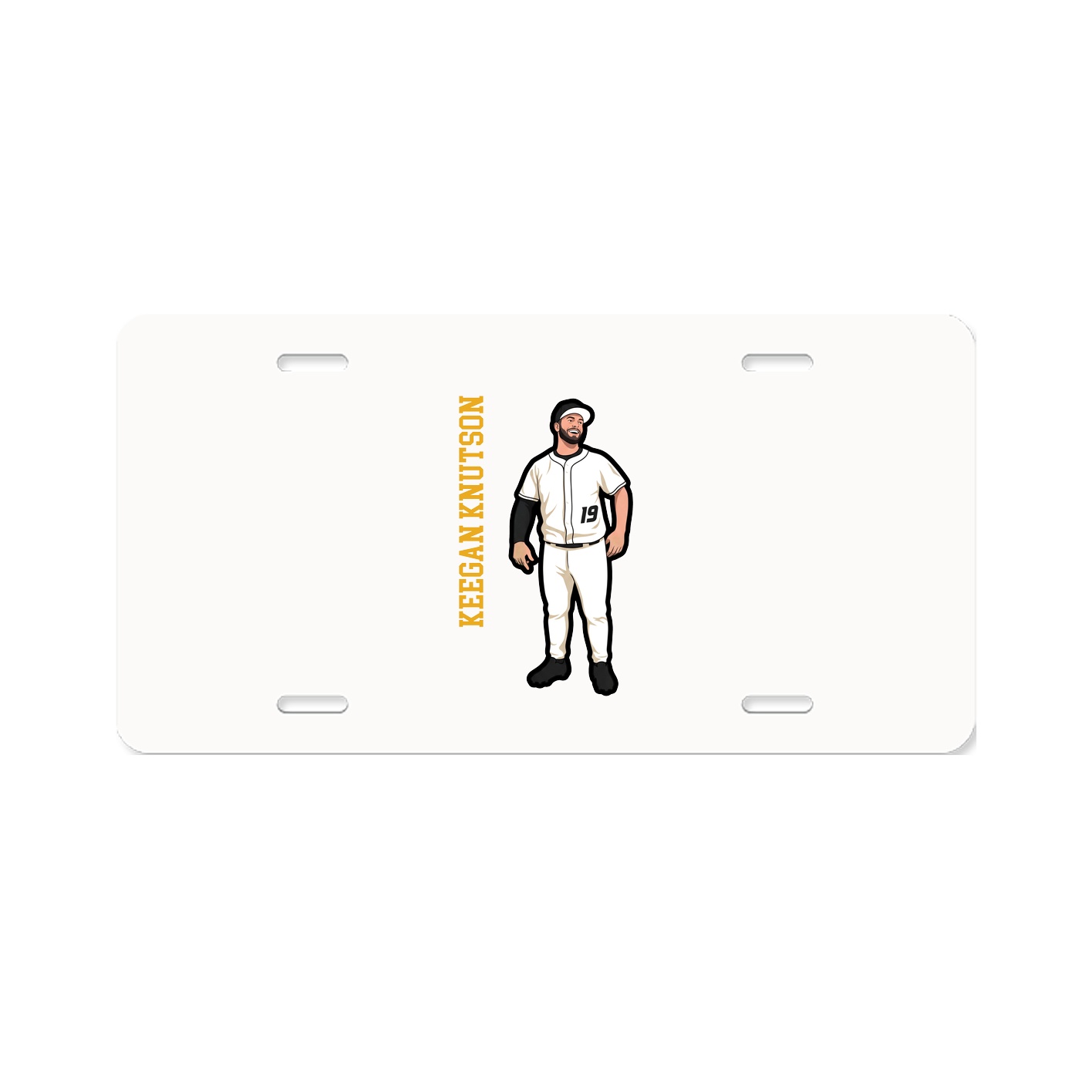 License Plate — Name Vertical in Classic