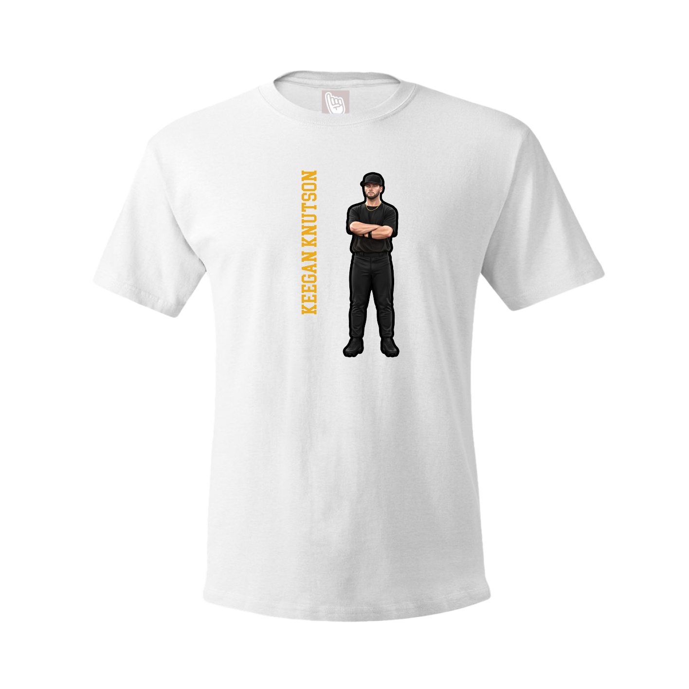 Tee — Name Vertical in White