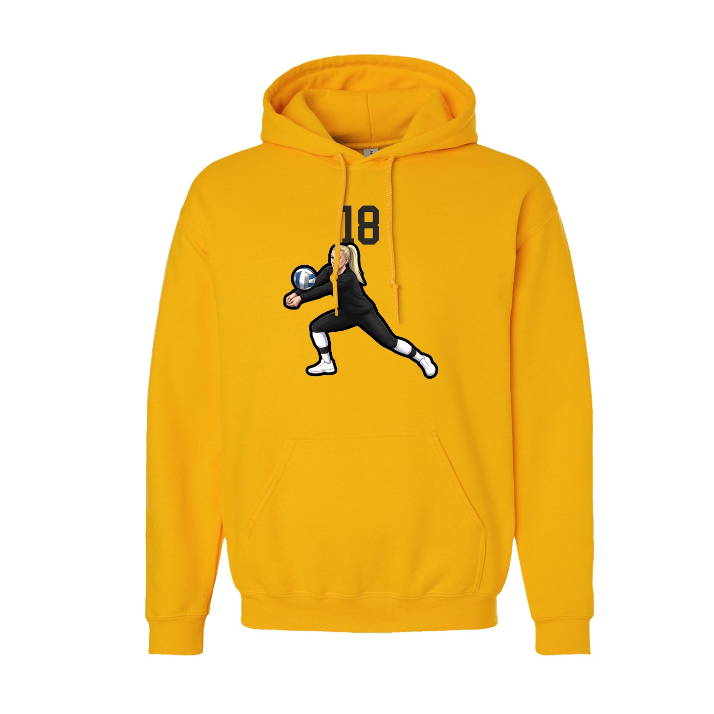 Youth Hoodie — Number Top in Gold