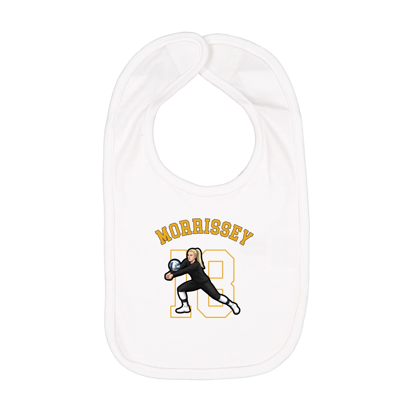 Infant Bib — Shirsey Arch in White