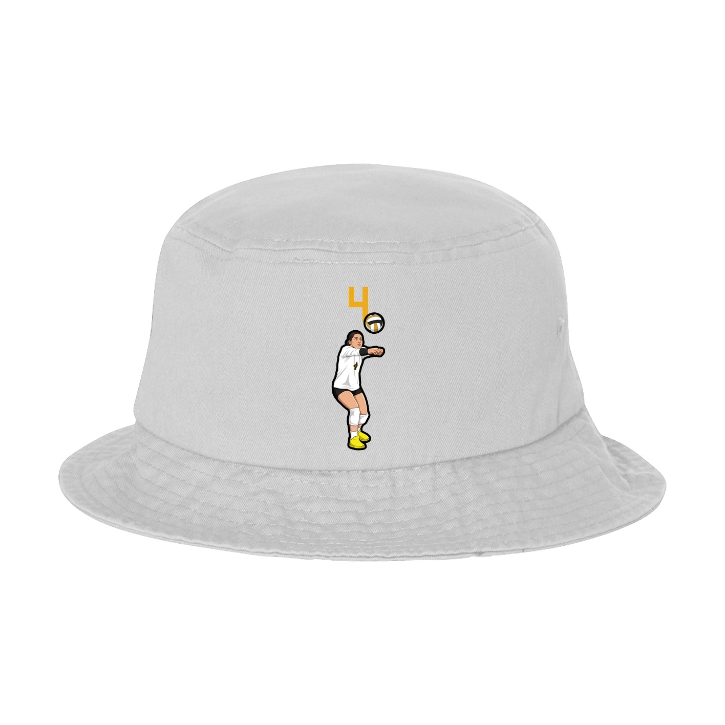 Bucket Cap — Number Top in White