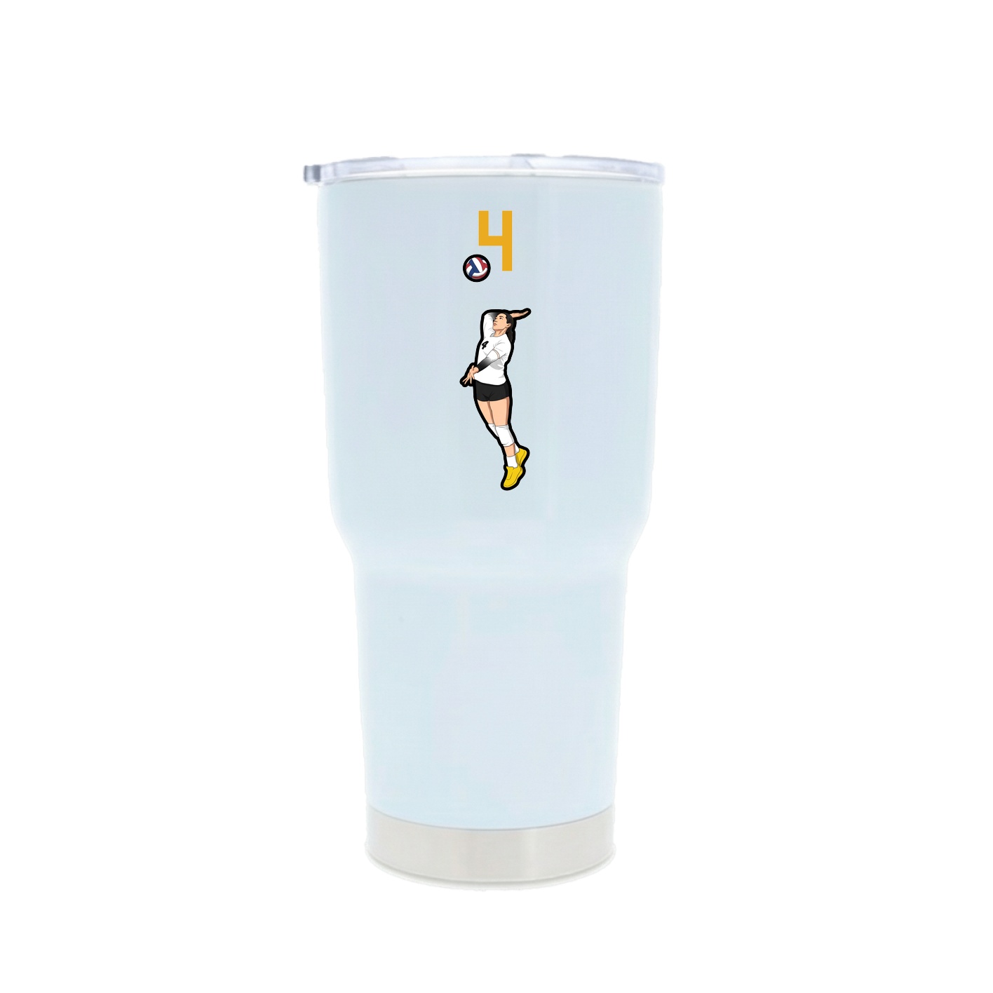 30oz Stainless Steel Tumbler — Number Top in White