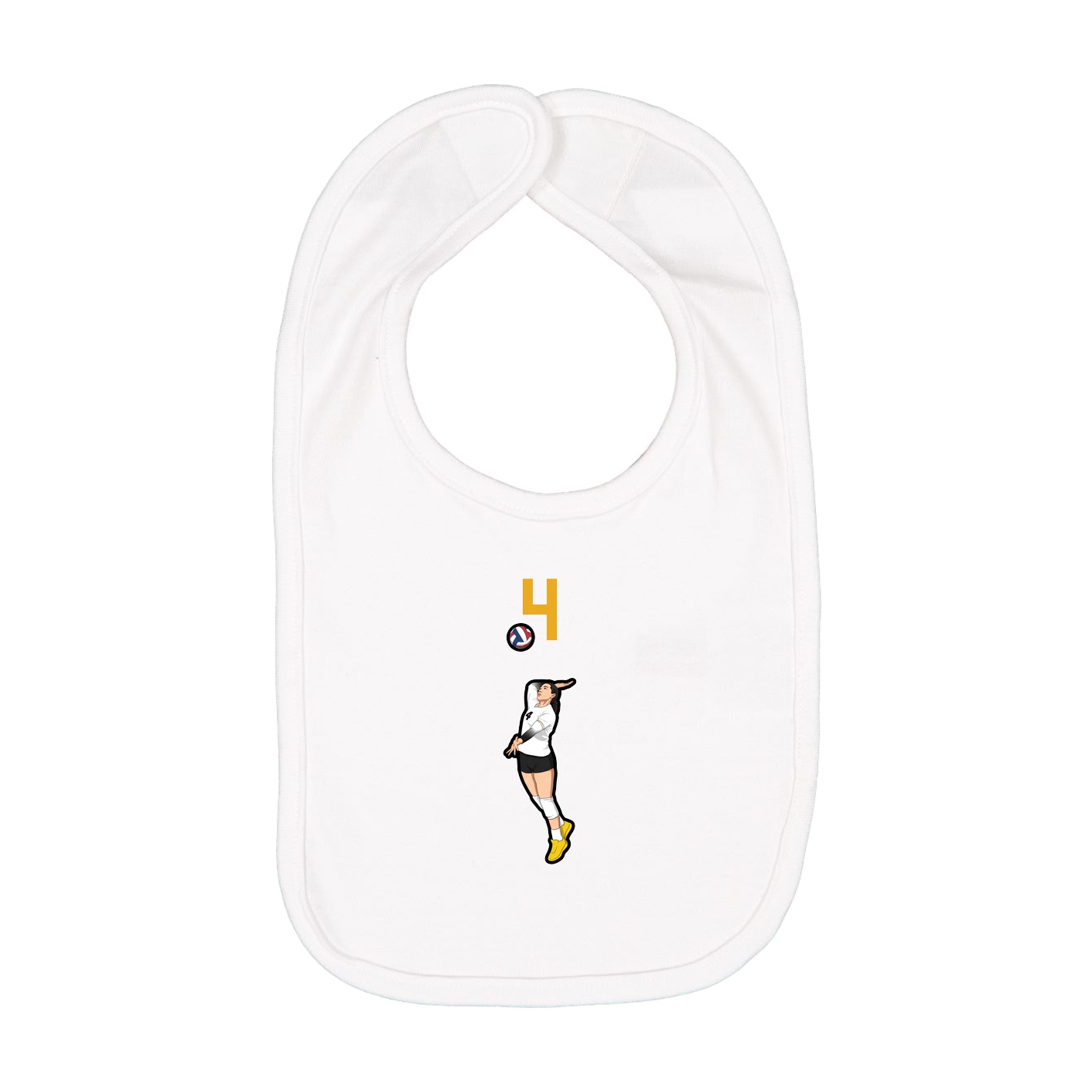 Infant Bib — Number Top in White