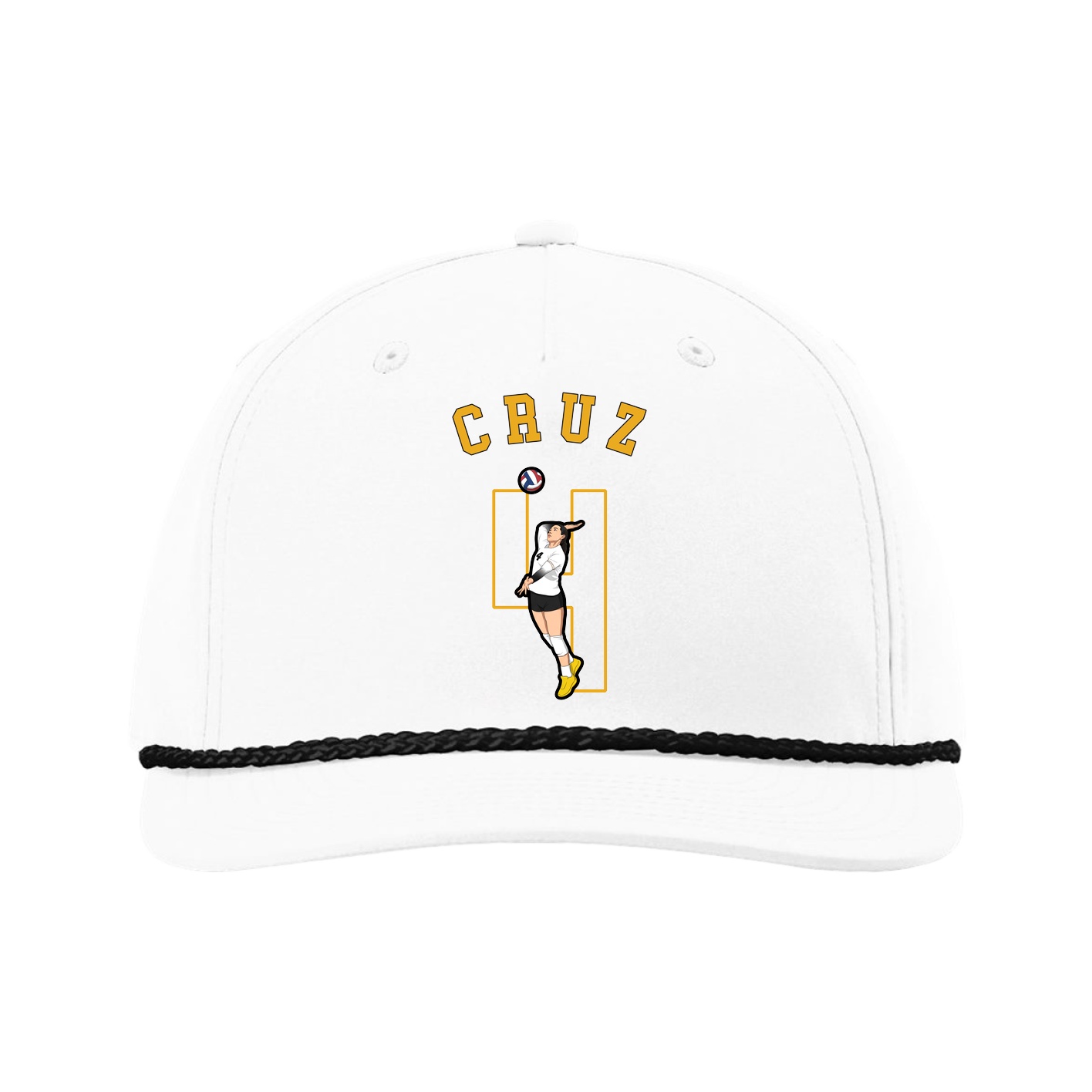 Five-Panel Classic Rope Cap — Shirsey Arch in White