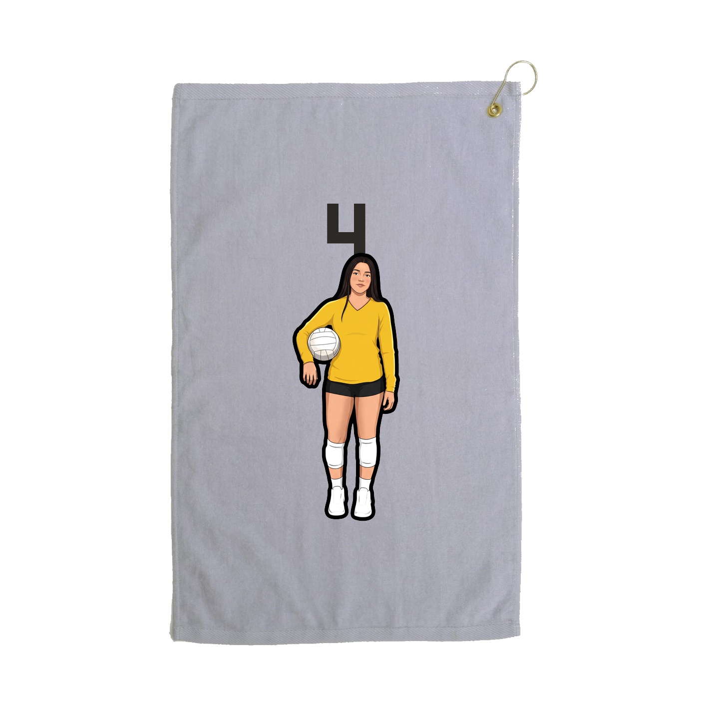 Golf Towel — Number Top in Grey