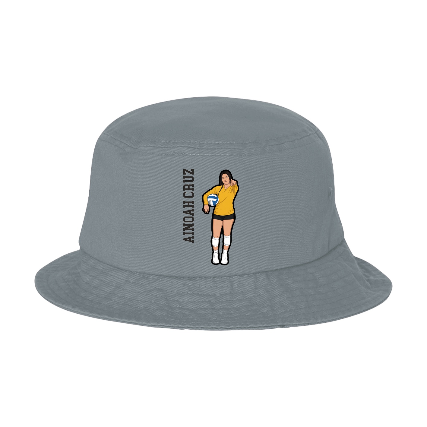 Bucket Cap — Name Vertical in Grey